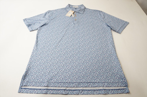 Peter Millar Golf Pattern Polo Mens Size Medium SPORT NAVY 981D 01270431 New Peter Millar Golf Pattern Polo Mens Size Medium SPORT NAVY 981D 01270431 New