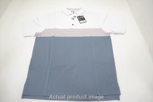 FootJoy Color Block Lisle Polo Mens Medium White/Graphite/Pink 814C 01061945 FootJoy Color Block Lisle Polo Mens Medium White/Graphite/Pink 814C 01061945