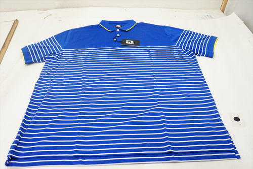 FootJoy Breton Stripe Slvband Polo Mens XXL Ocean w/Key Lime 982C 01213966 FootJoy Breton Stripe Slvband Polo Mens XXL Ocean w/Key Lime 982C 01213966