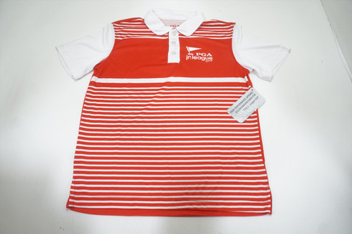PGA Reach Golf Junior League Polo Boys Size Large Red/White 864A 01110567 New PGA Reach Golf Junior League Polo Boys Size Large Red/White 864A 01110567 New