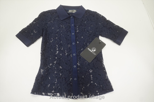 Foray Golf Golf Lace Short Sleeve Polo Womens Size X-Small Navy 840A 1084828 New Foray Golf Golf Lace Short Sleeve Polo Womens Size X-Small Navy 840A 1084828 New