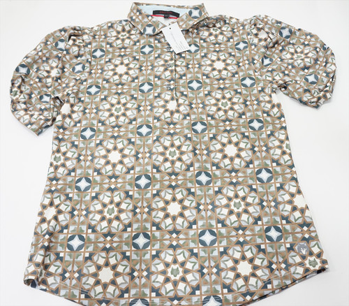 Greyson Prosmatic Wolf Maison Polo Womens Small Sand Storm 971A 01208771 New Greyson Prosmatic Wolf Maison Polo Womens Small Sand Storm 971A 01208771 New