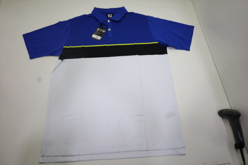 FootJoy Golf CL THRY Lisle Polo Mens Size Large OCN/WT WBLK/KYLM Regular 1007C 01253072 New FootJoy Golf CL THRY Lisle Polo Mens Size Large OCN/WT WBLK/KYLM Regular 1007C 01253072 New