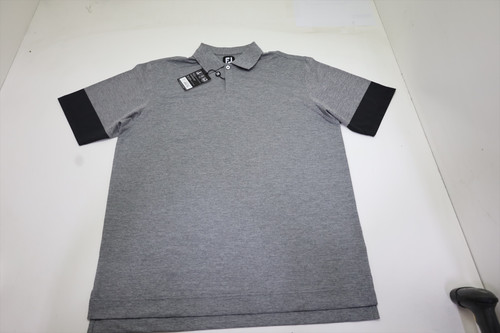 FootJoy Pique Block Sleeve Knit Collar Polo Mens Large Black 975B 01259303 New FootJoy Pique Block Sleeve Knit Collar Polo Mens Large Black 975B 01259303 New