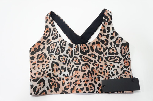 Greyson Tache Leopard Luna Sports Bra Polo Womens Small Golden 970D 01208057 New Greyson Tache Leopard Luna Sports Bra Polo Womens Small Golden 970D 01208057 New