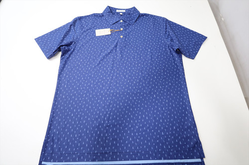 New Peter Millar Golf Pattern Polo Mens Size Medium SPORT NAVY 1001E 01280367 New Peter Millar Golf Pattern Polo Mens Size Medium SPORT NAVY 1001E 01280367
