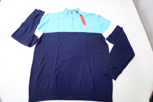 Redvanly Monde Merind Sweater Mens Medium Aqua/Navy 998F 01280600 Redvanly Monde Merind Sweater Mens Medium Aqua/Navy 998F 01280600