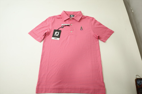 FootJoy Junior Pencil Stripe Polo Boys Size Small Rose 993F New 01293149 FootJoy Junior Pencil Stripe Polo Boys Size Small Rose 993F New 01293149