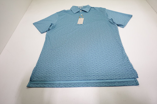 Peter Millar Golf Pattern Polo Mens Size Medium CYAN 920C New 01298768 Peter Millar Golf Pattern Polo Mens Size Medium CYAN 920C New 01298768