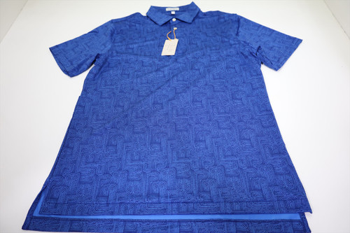 Peter Millar Golf Pattern Polo Mens Size Medium Sport Navy 935C New 01300567 Peter Millar Golf Pattern Polo Mens Size Medium Sport Navy 935C New 01300567