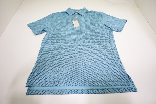 Peter Millar Golf Pattern Polo Mens Size Medium CYAN 935C New 01300577 Peter Millar Golf Pattern Polo Mens Size Medium CYAN 935C New 01300577