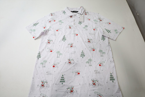 Travis Mathew Golf Wee Bit of Fun Polo Mens Size Large White 942C New 01301964 Travis Mathew Golf Wee Bit of Fun Polo Mens Size Large White 942C New 01301964