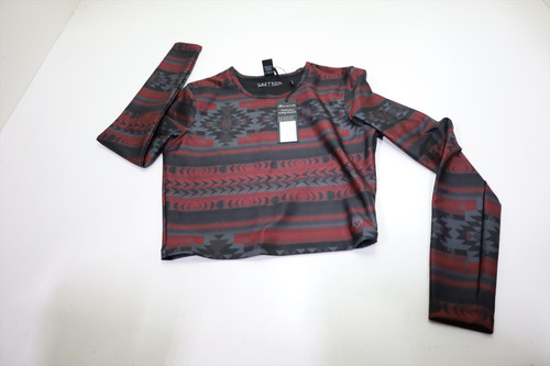 Greyson Smokey Peak Luna Long SLeeve Crop Top Pullover Womens Small Multi 936F Greyson Smokey Peak Luna Long SLeeve Crop Top Pullover Womens Small Multi 936F