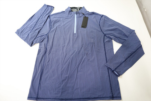 Greyson Herringbow Printed Tate 1/4 Zip Pullover Mens Medium Maltese Blue 932E Greyson Herringbow Printed Tate 1/4 Zip Pullover Mens Medium Maltese Blue 932E