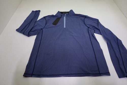 Greyson Herringbow Printed Tate 1/4 Zip Pullover Mens Medium Blue 957D 01306070 Greyson Herringbow Printed Tate 1/4 Zip Pullover Mens Medium Blue 957D 01306070