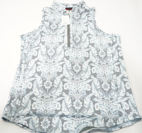Greyson Snow Bird Sleeveless Vesta Mock Neck Polo Womens Small Mineral 961C 1801 Greyson Snow Bird Sleeveless Vesta Mock Neck Polo Womens Small Mineral 961C 1801