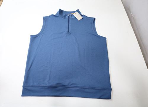 Peter Millar Golf 1/4 Zp Vest Mens Size Medium BLHZE Regular 1061G New 01309376 Peter Millar Golf 1/4 Zp Vest Mens Size Medium BLHZE Regular 1061G New 01309376
