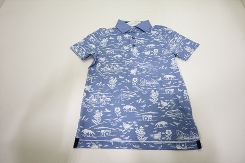 Greyson Golf Youth Hidden Village Polo Boys Size Medium Cloud 1058D New 01309551 Greyson Golf Youth Hidden Village Polo Boys Size Medium Cloud 1058D New 01309551