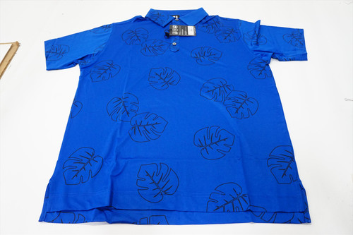 FootJoy Jungle Leaf Print Lisle Polo Mens Medium Ocean/Black 975G 01210653 New FootJoy Jungle Leaf Print Lisle Polo Mens Medium Ocean/Black 975G 01210653 New