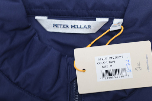 Peter Millar Golf Full Zip Jacket Mens Size Medium NAVY Regular