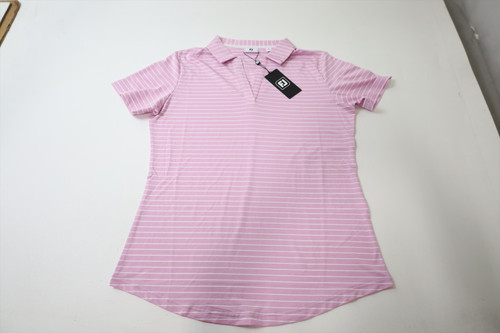 FootJoy Golf Open Collar Stripe Polo Womens Size Small ORCH/WH 971D New 01310530 FootJoy Golf Open Collar Stripe Polo Womens Size Small ORCH/WH 971D New 01310530