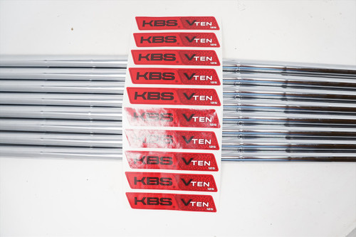 New Tour Issue KBS Tour V10 125 STIFF+ 37"-40" 8pc #3-PW Iron Shaft Set .355 New Tour Issue KBS Tour V10 125 STIFF+ 37"-40" 8pc #3-PW Iron Shaft Set .355