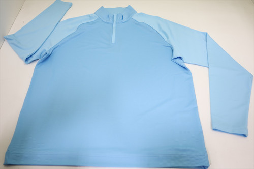 FootJoy Tonal Dot BLock Midlayer Pullover Mens Large Light Blue 989G 01311069