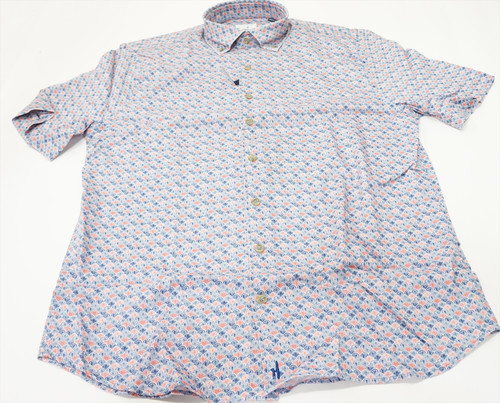 Johnnie-O Haring Out Button Down Mens Size Medium Blue/Pink 969B 01207335 New Johnnie-O Haring Out Button Down Mens Size Medium Blue/Pink 969B 01207335 New