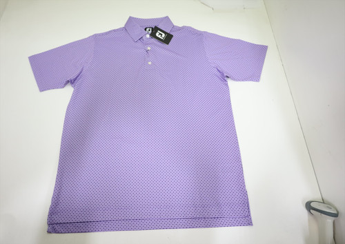 FootJoy Golf Dot Geo Print Lisle Polo Mens Size Large Vt/Black/White 1007G New FootJoy Golf Dot Geo Print Lisle Polo Mens Size Large Vt/Black/White 1007G New