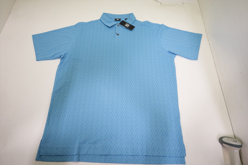 FootJoy Golf Mode Rnist Geo Pique Polo Mens Size Large Arblu/Hghtd 1007G New FootJoy Golf Mode Rnist Geo Pique Polo Mens Size Large Arblu/Hghtd 1007G New