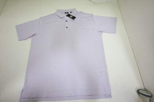 FootJoy Golf Squiggle Print Polo Mens Size Large Orchid/Ice Water 1007G New