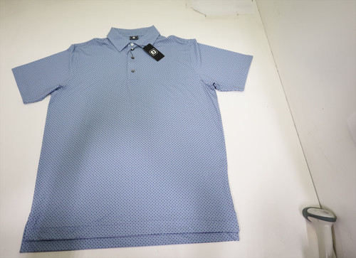 FootJoy Golf Dot Geo Polo Mens Size Large Blue Grey/Navy/White 1007G New FootJoy Golf Dot Geo Polo Mens Size Large Blue Grey/Navy/White 1007G New