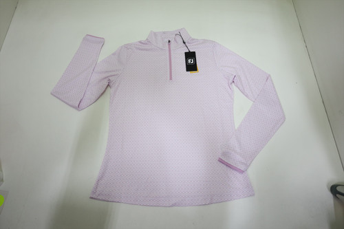 FootJoy Sun P Print 1/4 Zip Pullover Womens Size Small WH/ORCH 1010E 01312211