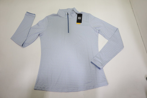 FootJoy Sun P Print 1/4 Zip Pullover Womens Small White/Blue 1010E 01312209 FootJoy Sun P Print 1/4 Zip Pullover Womens Small White/Blue 1010E 01312209