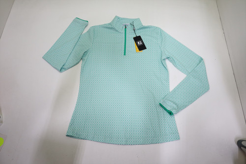 FootJoy Sun P Print 1/4 Zip Pullover Womens Size Small White 1010E 01312212