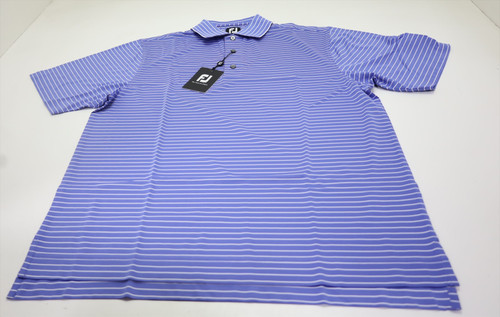 FootJoy Stripe Lisle CBL Knit Collar Polo Mens Medium Light Purple/White 1036A