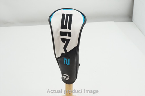 TaylorMade Golf Sim 2 Hybrid Headcover Head Cover Good White/Blue/Black 2021 TaylorMade Golf Sim 2 Hybrid Headcover Head Cover Good White/Blue/Black 2021