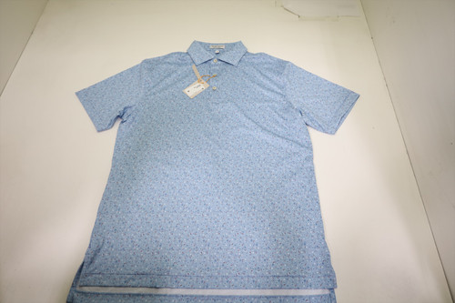 Peter Millar Golf Pattern Polo Mens Size Medium COTTAGE BLUE New INV12613370 Peter Millar Golf Pattern Polo Mens Size Medium COTTAGE BLUE New INV12613370