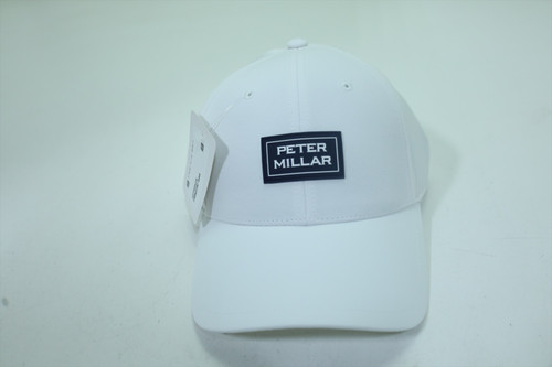 PETER MILLAR Pursuit Performance Stacked Logo Hat Men One Size White New 3416 PETER MILLAR Pursuit Performance Stacked Logo Hat Men One Size White New 3416