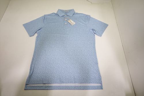 Peter Millar Golf Pattern Polo Mens Size Medium SKY New 5384 Peter Millar Golf Pattern Polo Mens Size Medium SKY New 5384