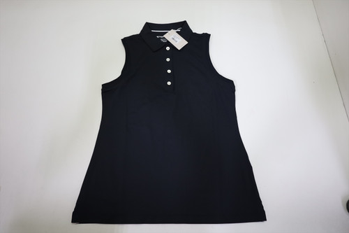 Peter Millar Golf Banded Sport Mesh Polo Womens Size Small BLACK New INV12612194 Peter Millar Golf Banded Sport Mesh Polo Womens Size Small BLACK New INV12612194