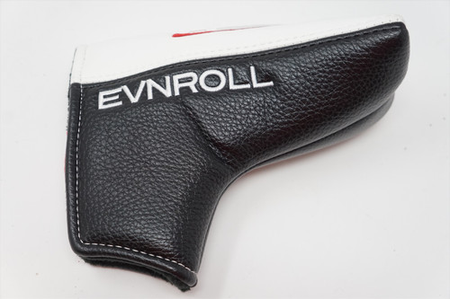 Evnroll Golf Black/White Putter Blade Headcover Leather Excellent HA14-3-9