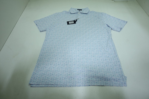 Peter Millar Golf Pattern Polo  Mens Size  Medium WHITE Regular  New INV12548644