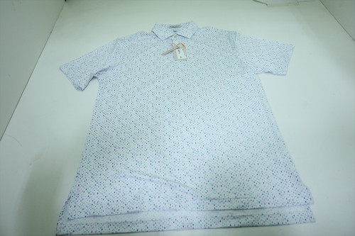 Peter Millar Golf Pattern Polo Mens Size Medium WHITE Regular New INV12625223 Peter Millar Golf Pattern Polo Mens Size Medium WHITE Regular New INV12625223