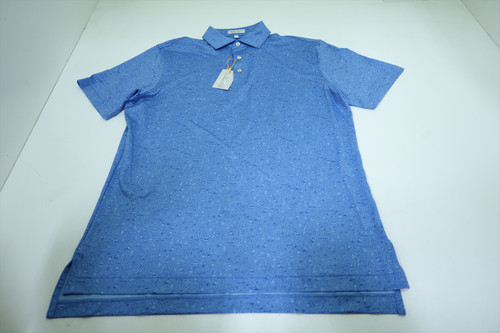 Peter Millar Golf Pattern Polo  Mens Size  Medium ETIDE Regular  New INV12549326