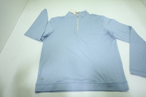 Peter Millar Albatross Cotton Sweater Mens Medium SKY 1/4 Zip INV12569753