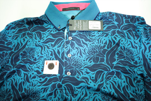 Greyson Golf Quepos Polo Mens Size Medium Salamander Regular New
