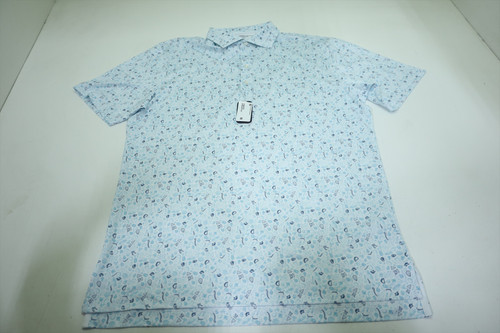 Johnnie-O Tacos y Tequila Polo Men Size Medium Permafrost Regular INV12586278 Johnnie-O Tacos y Tequila Polo Men Size Medium Permafrost Regular INV12586278