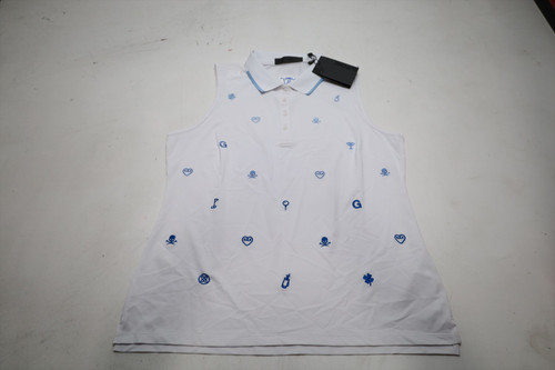 G/Fore Golf Sleeveless Polo Women Size Large SNO Regular 980E New 01312745 G/Fore Golf Sleeveless Polo Women Size Large SNO Regular 980E New 01312745