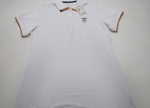Peter Millar With Logo Polo Women Size Large White Regular 980E New 01312742 Peter Millar With Logo Polo Women Size Large White Regular 980E New 01312742